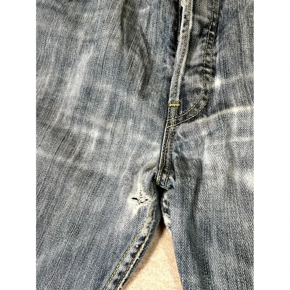 Levis 501 Jeans Mens 38x34 Blue Whiskering‎ Denim Cotton Button Fly Straight Leg